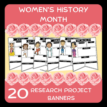 Preview of Women's History Month Research Project Banners | International Woman's Day