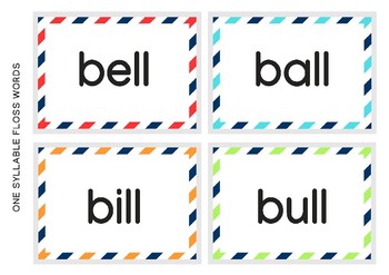 Preview of word cards: floss words bonus letter ss ff ll zz one syllable and compound words