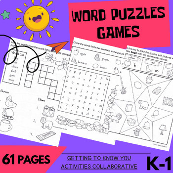 Preview of back to school puzzles - Activities Collaborative,crossword puzzle