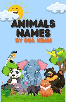 Preview of workbook animal names  for kids