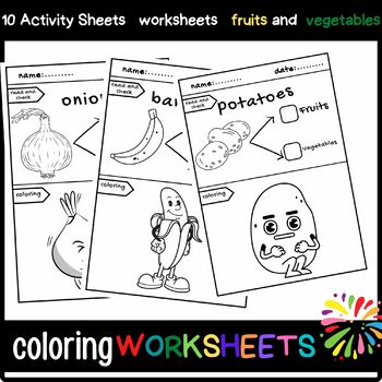 Preview of worksheet for Learn about fruits and vegetables in an interactive way