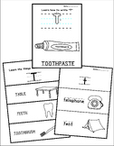 worksheet of letter T with writing and vocabulary