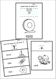 worksheet of letter Y with writing and vocabulary