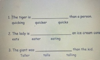 Preview of worksheet on er, ed, es, ing skills 