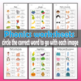 worksheets - circle the correct word to go with each image