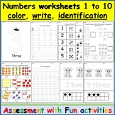 worksheets numbers 1 to 10/ number recognition and countin