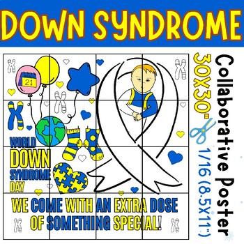 Preview of world down syndrome day Activities Collaborative Coloring Poster