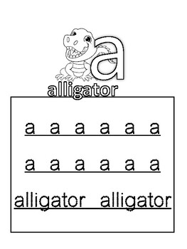 Preview of write the letter A-Z and coloring of cute animals