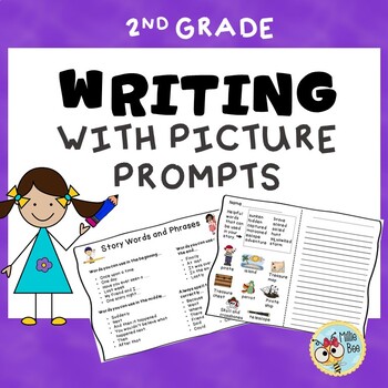 Preview of Writing Center with Picture and Word Prompts 1st and 2nd Grade