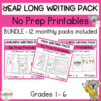 Preview of writing prompts elementary BUNDLE