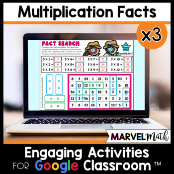 Preview of x 3 Multiplication Facts Practice - Digital Activities - Multiplication Fluency