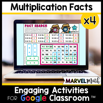 Preview of x 4 Multiplication Facts Practice - Digital Activities - Multiplication Fluency