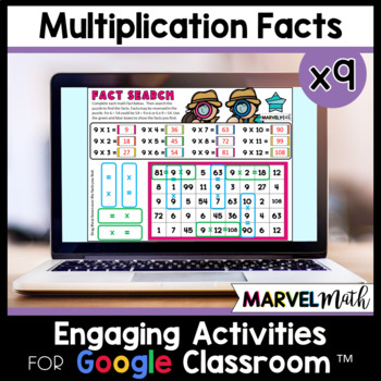Preview of x 9 Multiplication Facts Practice - Digital Activities - Multiplication Fluency
