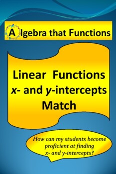 Preview of x- and y-intercepts Match with Worked-Out Answers *DISTANCE LEARNING