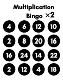 x2 Multiplication Facts Bingo Printable
