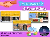 x3 TEAMWORK Assembly PowerPoints - Winning, Animals, Worki