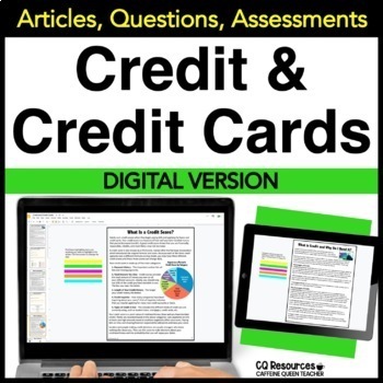 Preview of Financial Literacy Credit and Credit Cards for Personal Finance Lessons DIGITAL