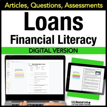 Preview of Types of Loans for Career Exploration Consumer Math College & Career Readiness