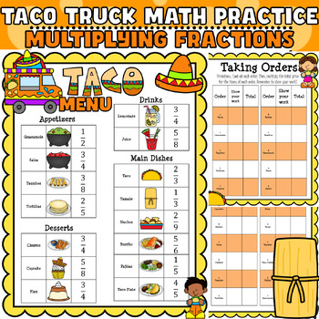 Preview of Taco Truck Stand: Multiplying Fractions