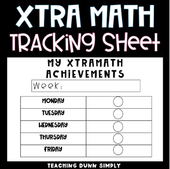 Preview of xtramath.org Tracking Sheet