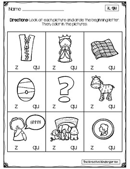 Z Qu Letter Sound Packet By The Kreative Kindergarten Tpt