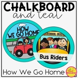 How We Go Home Chart in Chalkboard and Teal with editable cards!