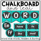 Word Wall in a Chalkboard and Teal Classroom Decor Theme