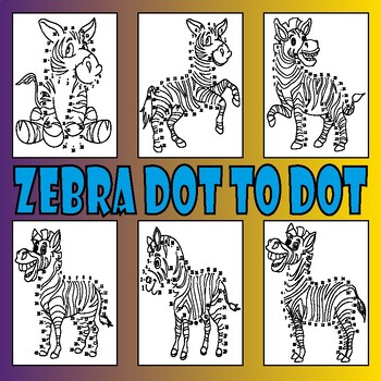 Preview of zebra dot to dot for kids: Interactive book with dot-to-dot zebras, coloring fun
