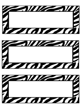 zebra nameplates or labels by Teaching Fabulous Fives | TPT