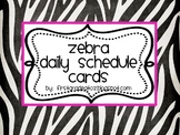 zebra themed editable schedule cards