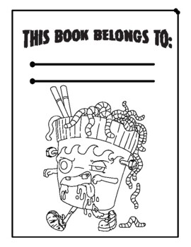 Preview of zombie food coloring pages for kids and todler 50 pages