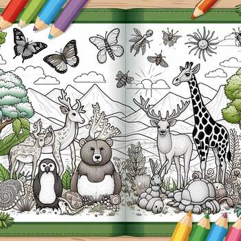 Preview of zoo animals - coloring book best creative