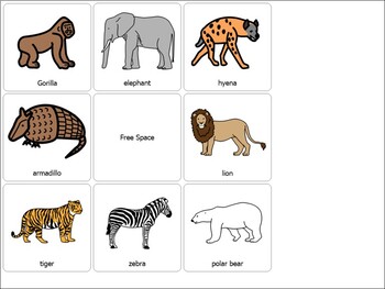 zoo bingo by Teacher Bree's Basket | TPT