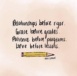 Relationships before rigor. Grace before grades. Patience before programs. Love before lessons. - Brad Johnson