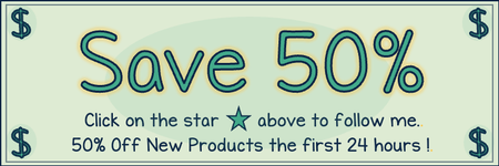 Click on the star above to follow me. New products are 50% off for the first 24 hours! Check out Traffic Jam!