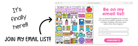 Get my School Supplies A to Z Clipart for free when you join my email list!