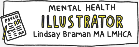 Lindsay Braman LMHCA mental health illustrator hand illustrated banner
