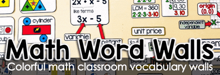math classroom vocabulary word walls