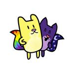 Gato Rainbow and Gata Moon